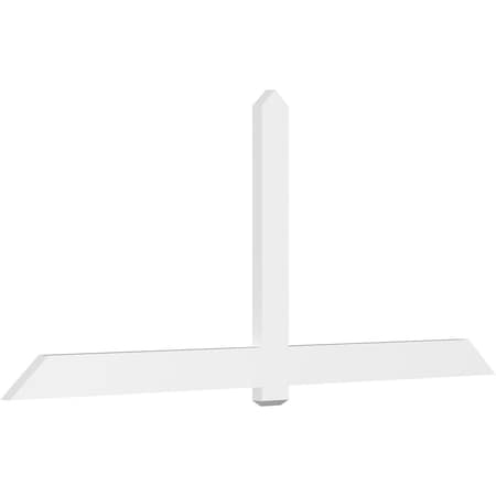 Ekena Millwork Eugene Architectural Grade PVC Gable Bracket, 108"W x 45"H x 2"D x 6"F, 10/12 Pitch GBP108X45X0206EUG00